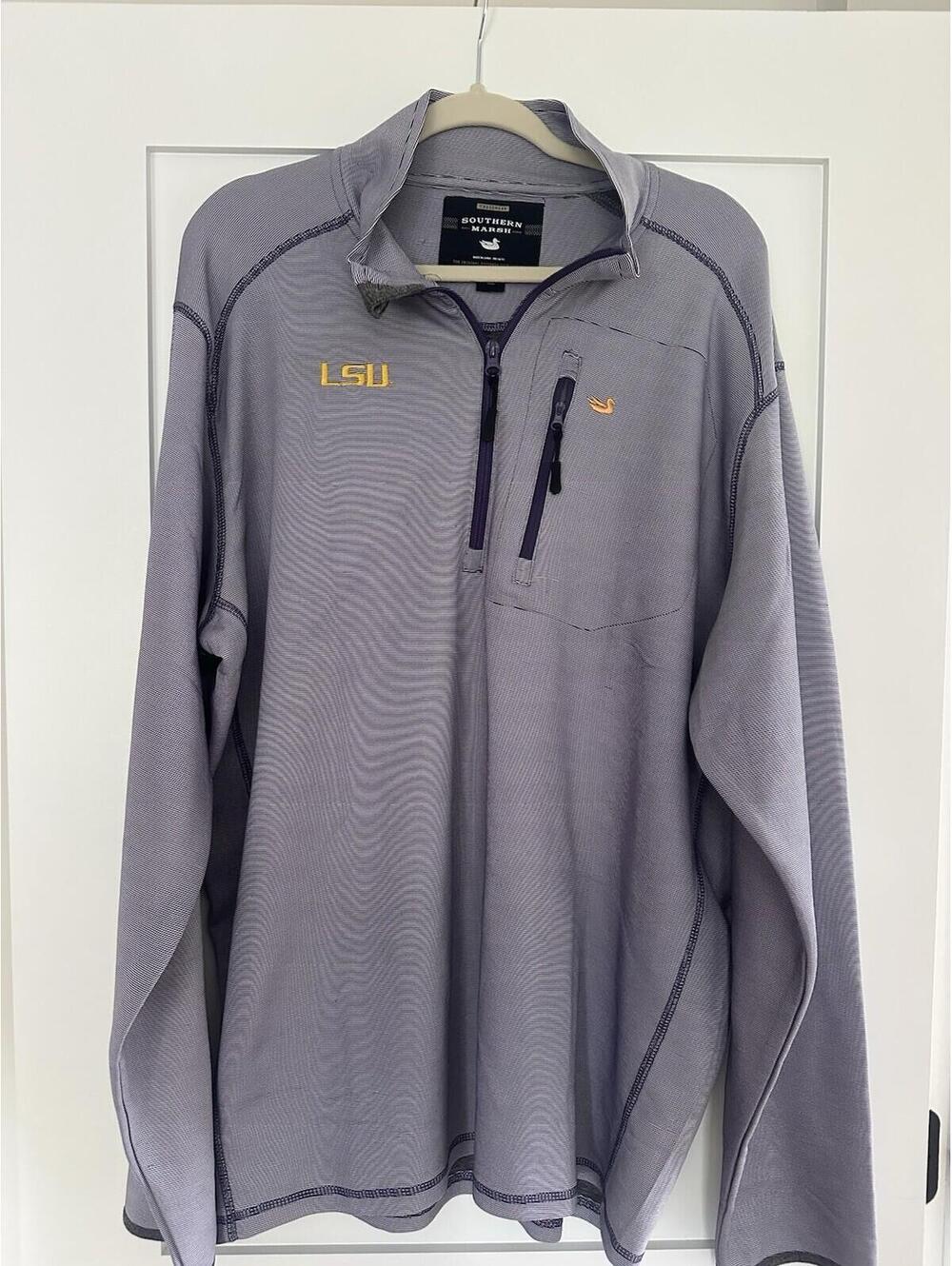 Southern Marsh Men’s Performance Quarter Zip LSU Tigers Pullover Size XL